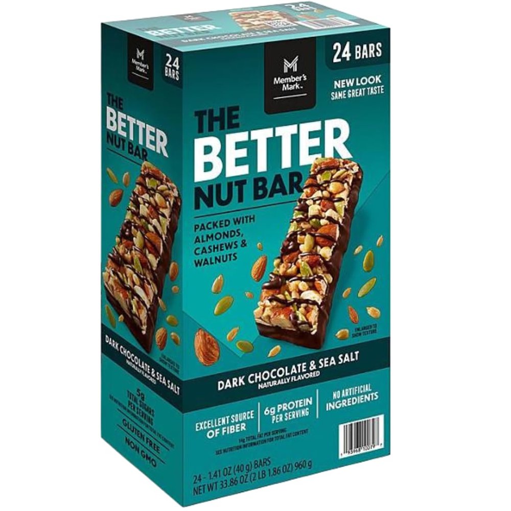 Dark Chocolate and Sea Salt Nut Bar, 24 Count (24 Count (1 Pack), Dark Chocolate,Sea Salt)