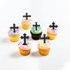 60 PCS Edible God Bless Cross Cupcake Toppers Christian Baptism God Bless Cupcake Picks Edible Cross First Communion Cake Decorations for Religious Theme Baby Shower Birthday Party Supplies Black view 3