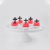 60 PCS Edible God Bless Cross Cupcake Toppers Christian Baptism God Bless Cupcake Picks Edible Cross First Communion Cake Decorations for Religious Theme Baby Shower Birthday Party Supplies Black view 4