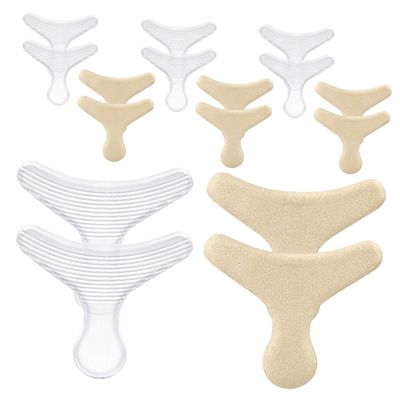 PENIKOKO 8pairs Transparent Heel Grips Self-Adhesive Cushions for Loose Shoes Invisible Pads for Comfort and for High Heels and Everyday Footwear