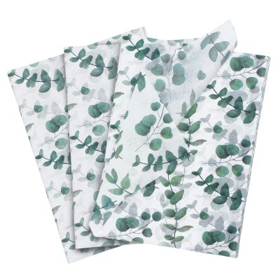 60 Sheets Eucalyptus Gift Wrapping Tissue Paper Bulk, Greenery Botanical Tissue Paper for Gift Bags, Decorative Art Papers for DIY Crafts Wedding Birthday Holiday Party Decor, 20x14 Inches