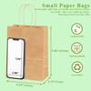 Lsoiapk Custom 25 50 100 Paper Gift Bags with Handles,Personalized Retail Kraft Paper Bags with Logo,Party Favor Thank You Bag for Birthday,Baby Shower,Small Business (Small, 15x8x21cm) view 2