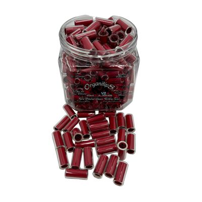 OrganitubeS Pro Glass - Pre filtered tubes (OrganitipS Pro Sized Glass Tubes in Black, Blue, Red, Pink, or Green) (Red x 10)
