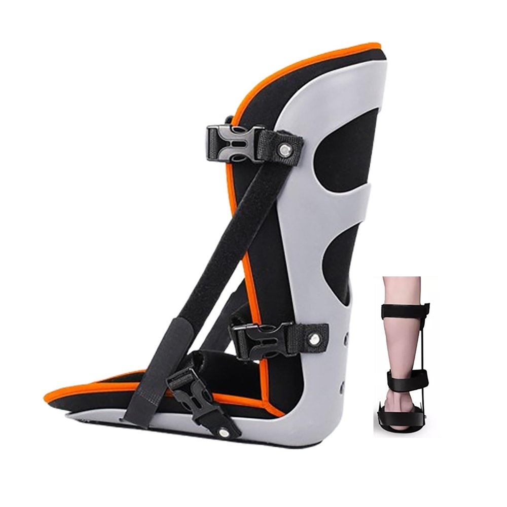Posterior night splint stationary pedal Padded plantar 90 Degree Immobilizing Adjustable Heel Spur and Foot Relief Stretching Achilles Tendon Boot for Men and Women Gray Medium left and right(A,Medium