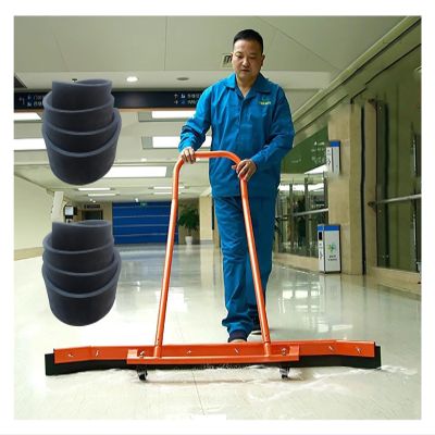 Commercial Large Floor Squeegee for Tile/Wood/Metal Floor, Rolling Water Remover for Hotel/Factory/Workshop, 53Inch Wide Water Pusher Squeegee Broom,Orange