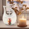 JAGLASH Guitar Cremation Urns for Adult Ashes Women - Large White Memorial Urns for Adult Male - Cross Drop Funeral Urn for Human Ashes - Burial Urn for Mother & Father 10 Inch view 3