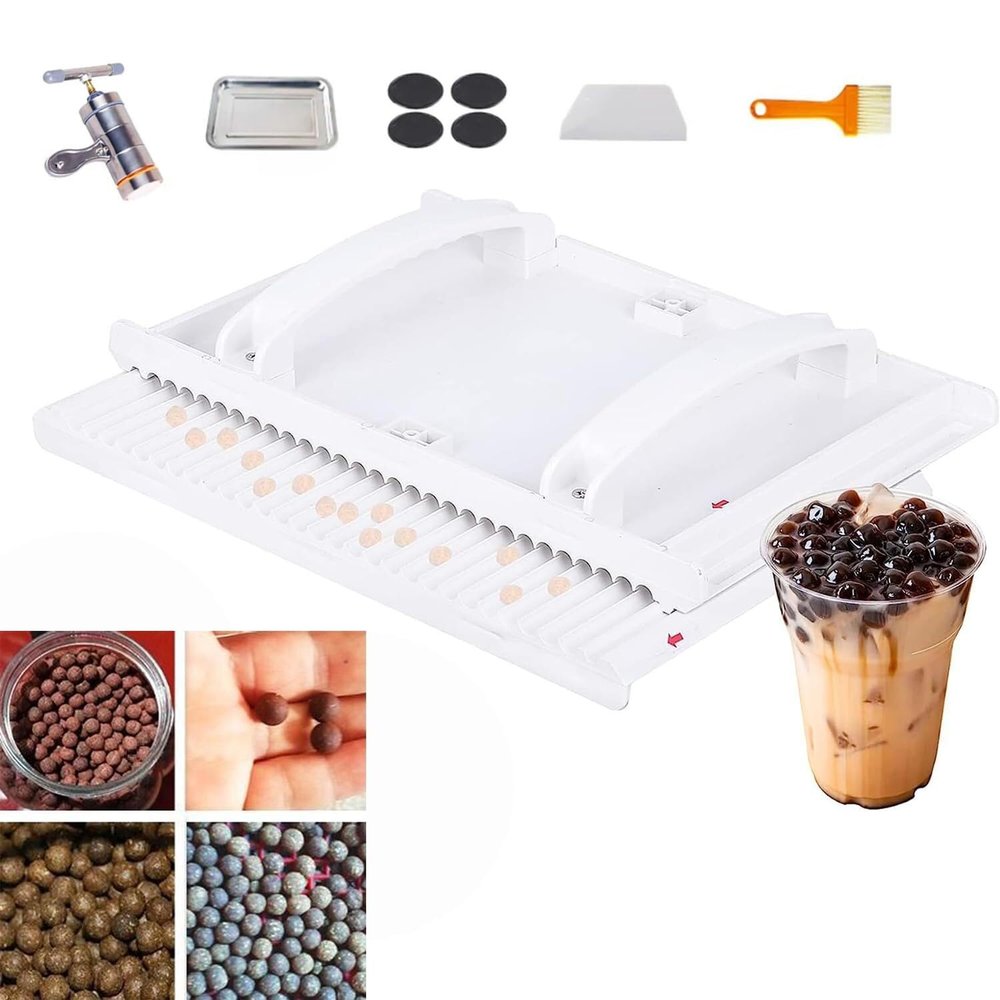 DIY Handmade Pearl Setting Machine,Tapioca Pearls Forming Machine, Manual Pearls Rubbing Board, For Milk Bubble Tea(12mm)