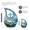 JAGLASH Custom Turtle Funeral Urn for Ashes for Women - Blue Memorial Urns for Adult Male - Large Ocean Cremation Urn for Mother & Father - Burial Human Urns for Ashes Adult Female 10 Inch view 2
