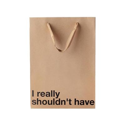 MilkToast Brands Funny Gift Bag, 11" x 8" x 4" Size, I really shouldn't have, Brown Kraft Paper Bag with Sarcastic Phrases, Funny Gift Bag for Christmas, Father's Day, Holidays, Office Parties