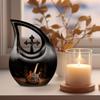 JAGLASH Electric Guitar Cremation Urn for Husband & Wife - Memorial Large Urns for Mother & Father - Funeral Urn for Human Ashes Men - Decorative Black Cross Drop Urns for Adult Male (10 Inch) view 3