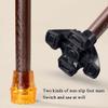 Walking Sticks with Small 4 Feet Base,Beech Wood Wooden Cane for Elderly Men and Women Handmade Solid Wood Sticks view 2