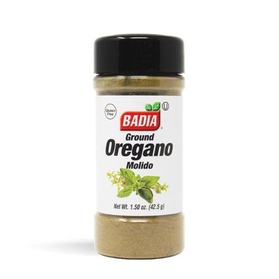 Badia Ground Oregano, 1.5 oz Aromatic Herb for Mediterranean & Latin Dishes Kosher, Gluten Free