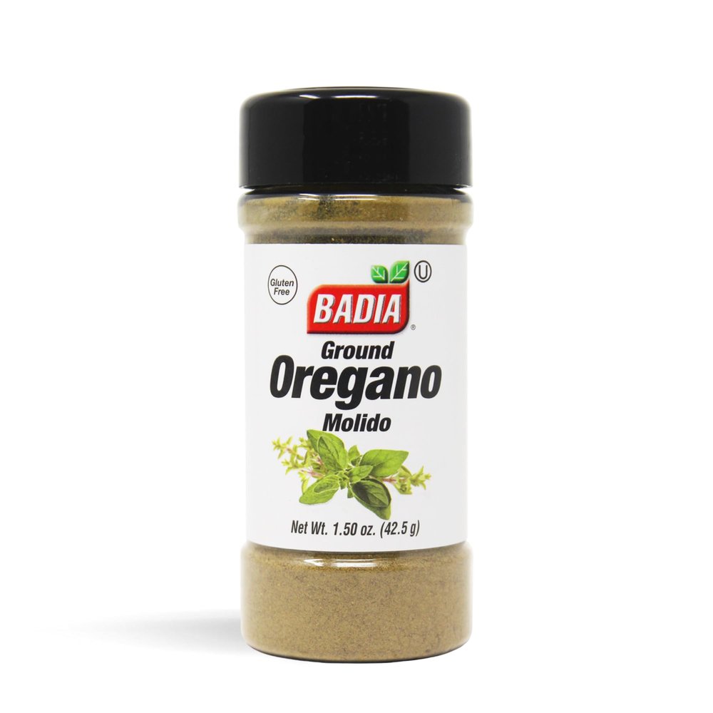 Badia Ground Oregano, 1.5 oz Aromatic Herb for Mediterranean & Latin Dishes Kosher, Gluten Free
