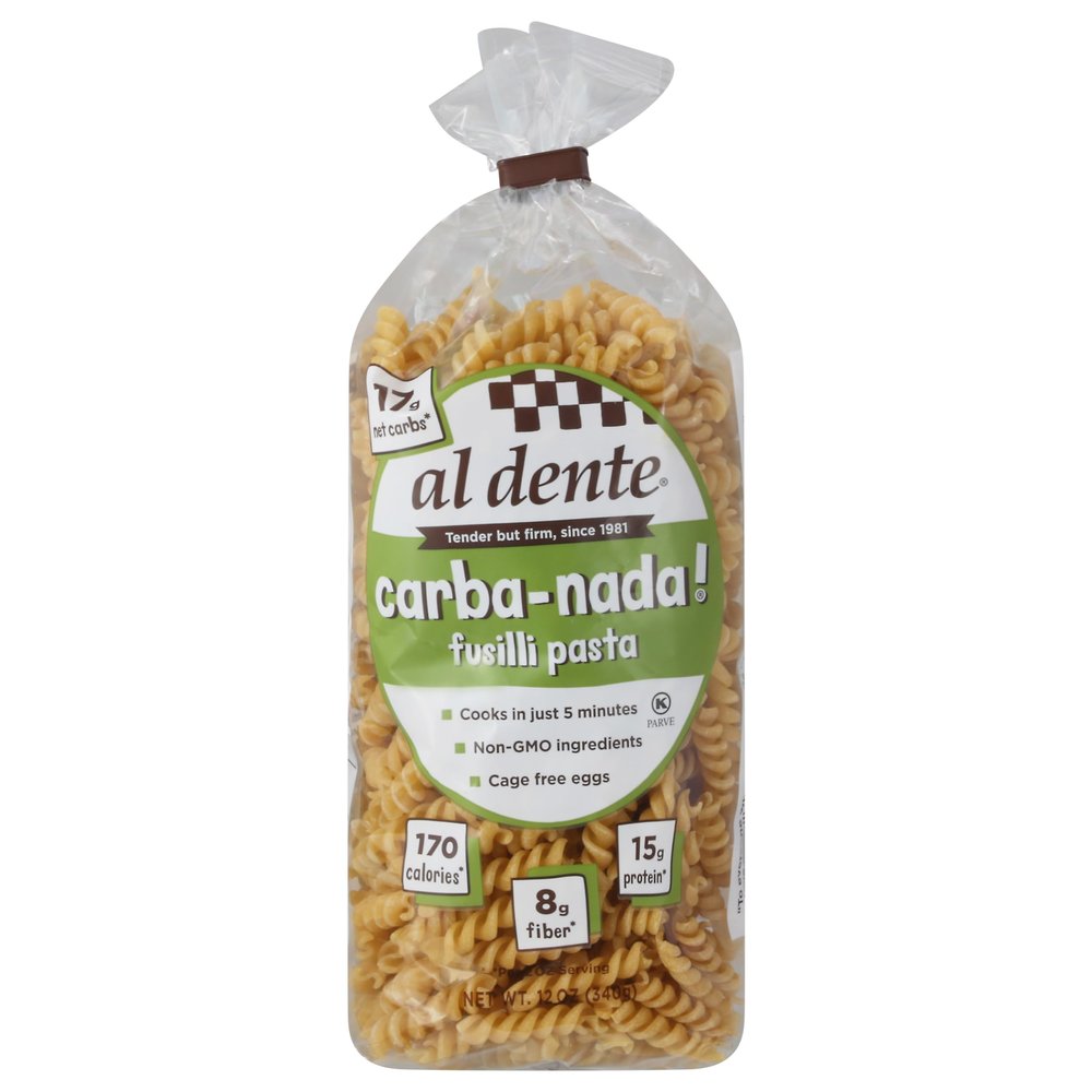 Al Dente, Specialty Pasta Carba-Nada Fusilli, 12 Ounce