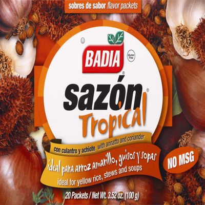 Badia, Sazon Tropical Flavor Packets, 3.52 Ounce