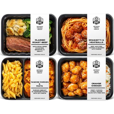 Grumpy Butcher Chef-Crafted Gourmet Meals Sampler: Comfort Classics, 4-pack (12 15 oz each) Premium Prepared Meals & Entrees
