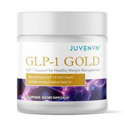 Juvenon GLP-1 Gold Metabolic Support Supplement with CQR-300 & Eriomin Helps Maintain Healthy Weight, Energy & Nutrient Metabolism 30 Capsules
