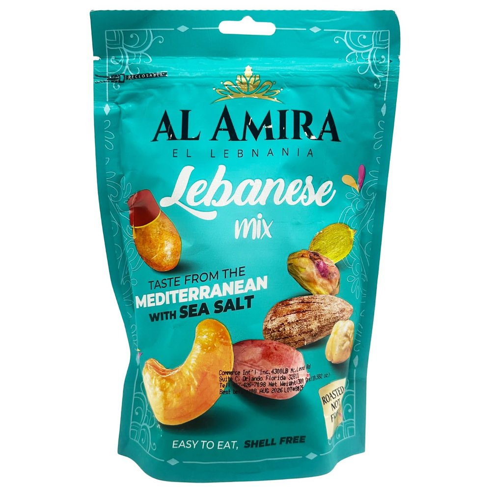 Al Amira - Lebanese Shell Free Nut Mix, Roasted with Sea Salt, 10.58 oz (300g)