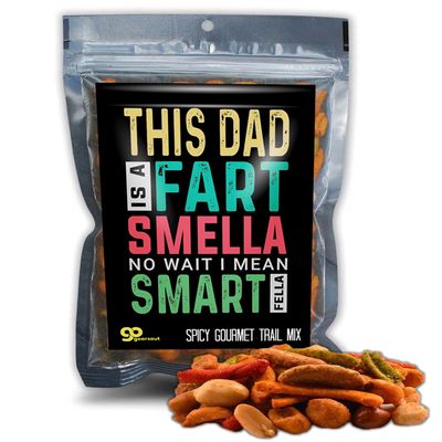 Dads Fart Smella Spicy Trail Mix Dad Joke Gag Gifts for Fathers Day Christmas Stocking Stuffers Spicy Salty Gourmet Snacks for Gift Baskets