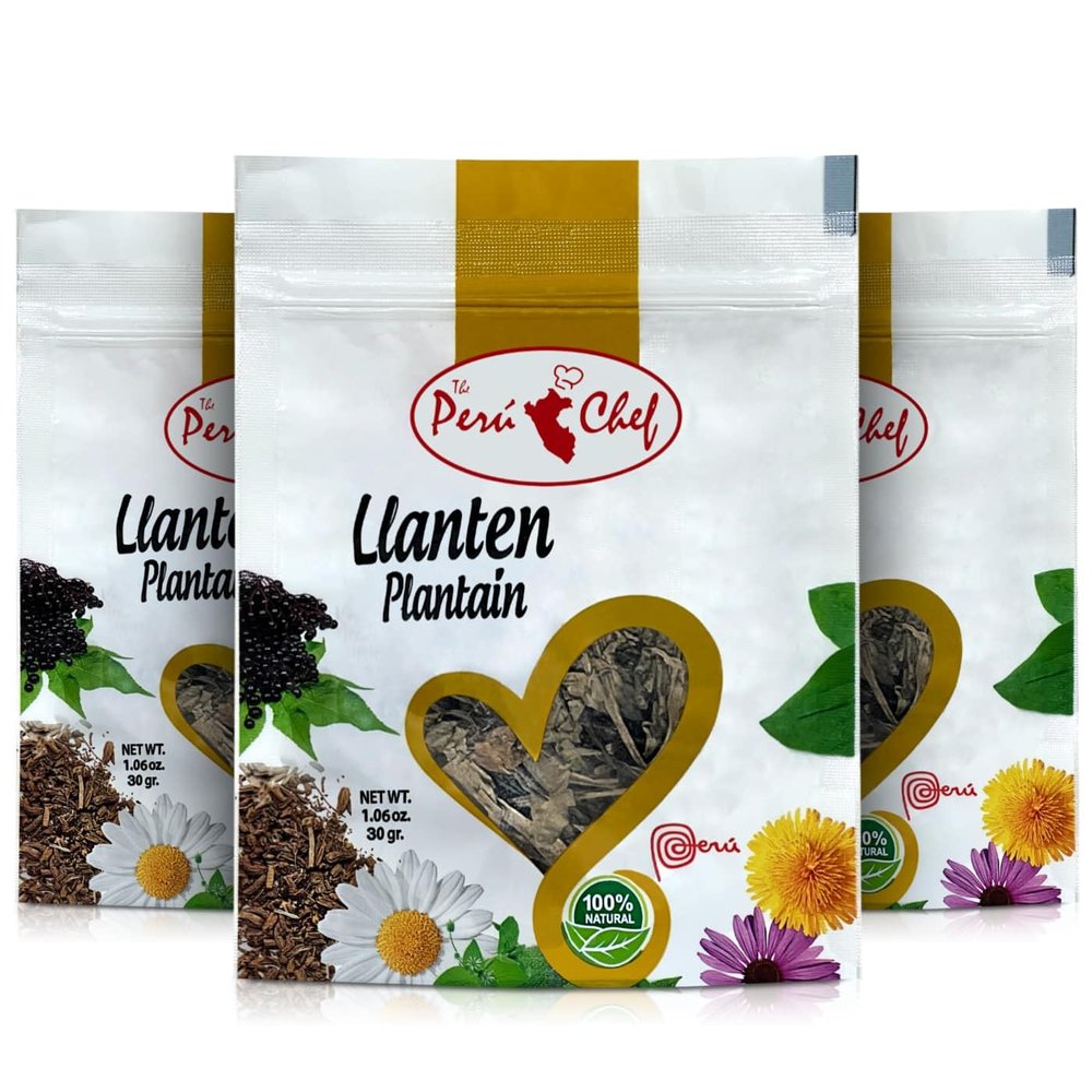 Infusin de Planta Picada de Llantn | Minced Plantain Leaf Herbal Infusion 30gr | 3 Pack