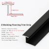 WLCGYD Black Floor Transition Strip Carpet to Tile, 92cm 99cm 102cm 104cm 115cm 120cm 127cm 140cm 145cm 150cm 170cm Edge Protector Trims for Doorways Threshold Ramp(2pack,L 155cm/61in) view 2