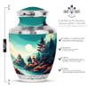 Lighthouse Adult Cremation Funeral Urn for Human Ashes, Keepsake Memorial Gift for Father & Mother, Small Urns for Ash, Combo, Green (10 Inch & 3 Inch Mini Set of 3) view 2