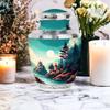 Lighthouse Adult Cremation Funeral Urn for Human Ashes, Keepsake Memorial Gift for Father & Mother, Small Urns for Ash, Combo, Green (10 Inch & 3 Inch Mini Set of 3) view 4