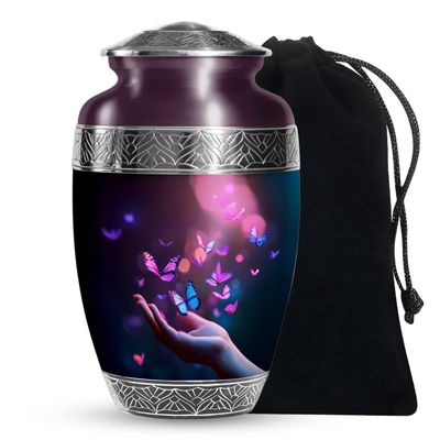 KARYLIZ Pink Urns for Men & Women - Cremation Urns for Human Ashes - Funeral Urn for Human Ashes Adult Male - Memorial Burial Urn for Female - Cremation Boxes for Women (Size - 10 Inch)