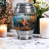 Teddy Bear Adult Cremation Funeral Urn for Human Ashes, Keepsake Decorative Gift for Father & Mother, Small Urns for Ash Container, Combo, Blue (10 Inch & 3 Inch Mini Set of 3) view 4