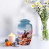Cowboys Adult Cremation Funeral Urn for Human Ashes, Keepsake Memorial Gift, Handcrafted Small Urns for Ash Container, Combo, Blue (10 Inch & 3 Inch Mini Set of 3) view 4