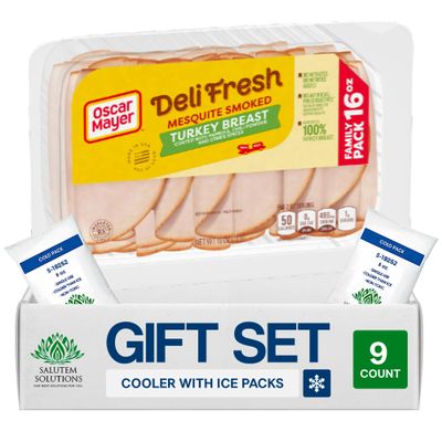 Salutem Vita Rotisserie Seasoned Sliced Chicken Breast Deli Lunch Meat, Gift Set Pack of 9