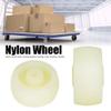 White Nylon Caster Roller Wheel 2.5 Inches Round Pulley with 25kg Load Capacity, 10Pcs Heavy Duty Smooth Sliding Replacement Wheels view 2
