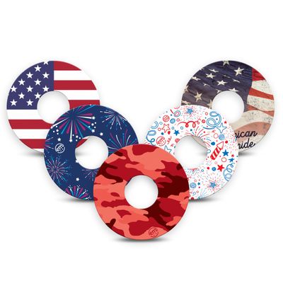 ExpressionMed - Adhesive Patches for Libre 3 & Libre 3 Plus (Pack of 5) - Made in The USA, Waterproof, Non-Fraying, Pre-Cut CGM Sensor Tapes (July 4th 2025)