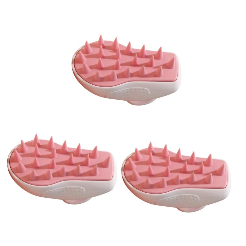 OATIPHO 3pcs Mild Scalp Scrubber Brush Silicone Shampoo Brush for Scalp Massage and Exfoliation for Wet and Dry Use and Relieves Itchiness