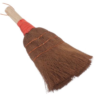 GALPADA 2pcs Desktop Dust Broom Handle Cleaning Brush for Efficient Household Use Ergonomic Design Palm Fiber Space-Saving for Easy Storage