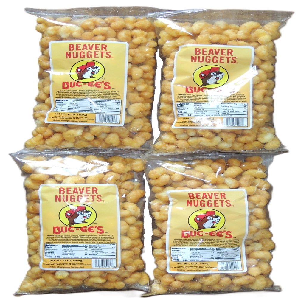 Buc-ee's Famous Beaver Nuggets Fresh Sweet Corn Puff Snacks, 13 Oz per Bag (Pack of Three or Four 13 Ounce Bags - 39 Ounces or 52 Ounces Total) (4 Bags 52oz.)