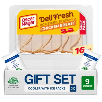 Salutem Vita Rotisserie Seasoned Sliced Chicken Breast Deli Lunch Meat, Gift Set: Pack of 9