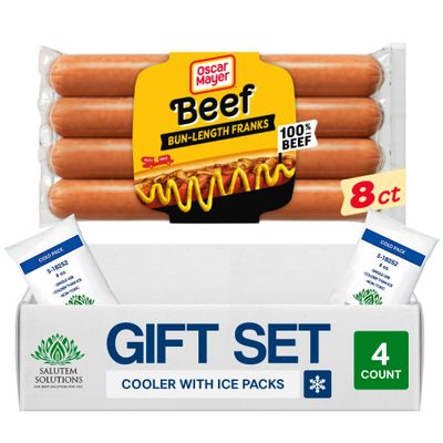 Salutem Vita Bun Length Franks Hot Dogs, Gift Set Pack of 4