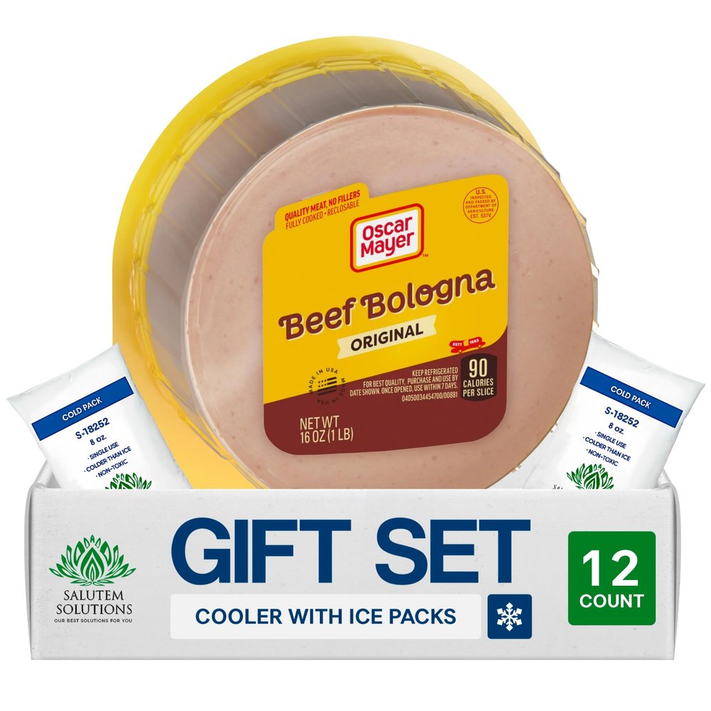 Salutem Vita Beef Bologna Deli Lunch Meat, Gift Set Pack of 12