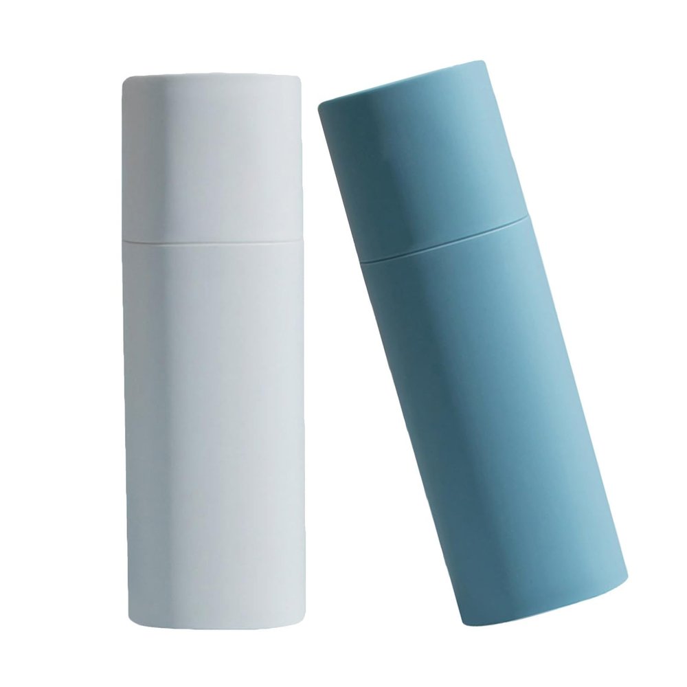 Beaupretty 2Pcs Portable Toothbrush and Toothpaste Travel Storage Box Compact Wash Storage Holder Cups for Outdoor and Bathroom Use Space-Saving Plastic Organizer in Blue and White