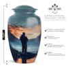 LEXFAY Fishing Large Urns for Human Ashes Adult - Cremation Urn for Human Adult - Urns for Ashes Men -Funeral Urn for Dad - Combo of Large & Small view 2