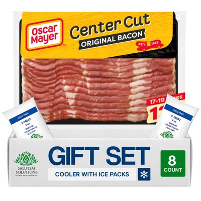 Salutem Vita Center Cut Original Bacon, Quality Pork, Gift Set Pack of 8