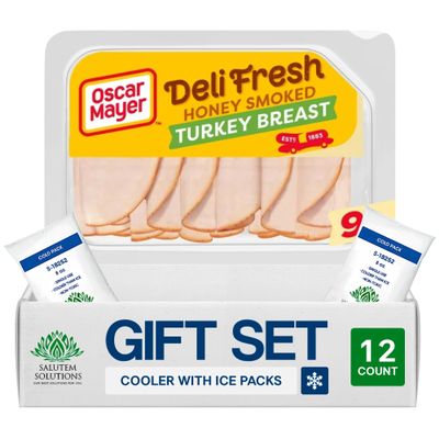 Salutem Vita Honey Smoked Sliced Turkey Breast Deli Lunch Meat, Gift Set Pack of 12
