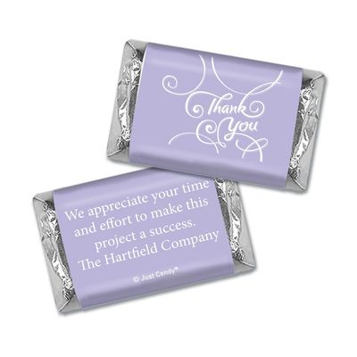 100ct Thank You Custom Miniature Wrappers Scroll - Lavender (Wrappers Only)