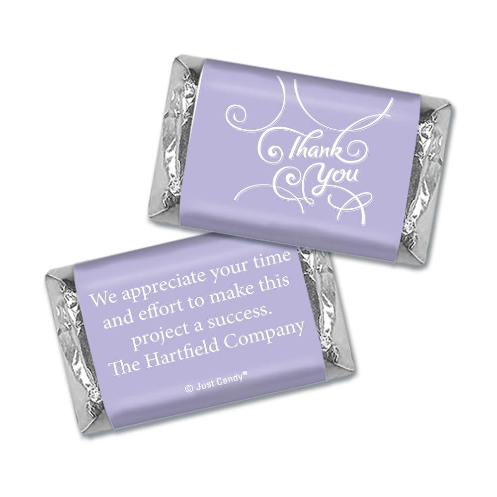 100ct Thank You Custom Miniature Wrappers Scroll - Lavender (Wrappers Only)