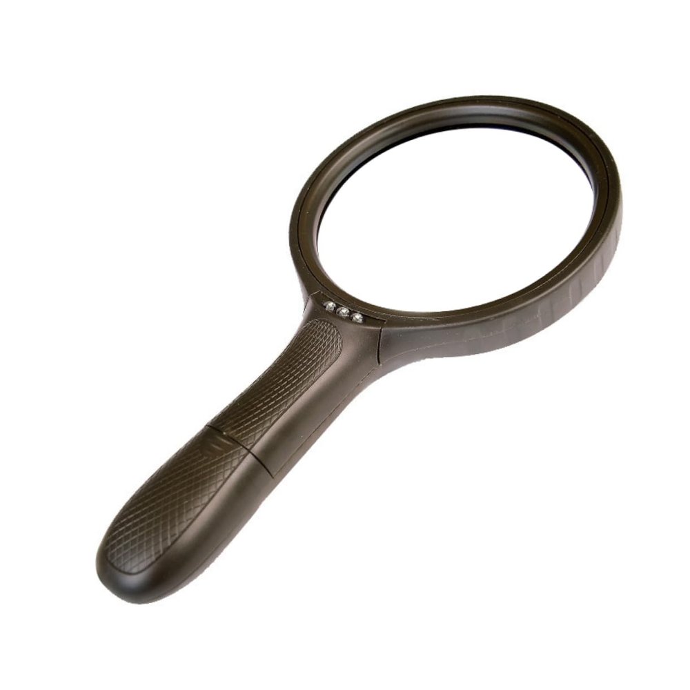 GALPADA 138MM Extra Large Lighted Magnifying Glass with 3 LED Lights Handheld Illuminated Magnifier for Reading Science Exploration and Seniors