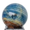 HSDXBA Natural Quartz Crystal Ball Blue Stripes Agate Aquatine Calcite Sphere Polished Healing Mineral Gemstone Ball Divination Sculpture Figurine,60~65mm view 1