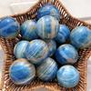 HSDXBA Natural Quartz Crystal Ball Blue Stripes Agate Aquatine Calcite Sphere Polished Healing Mineral Gemstone Ball Divination Sculpture Figurine,60~65mm view 4