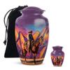 LEXFAY Cowboys Mini Cremation Urns for Ashes - Urn for Men Adult Male - Ashes Urns for Women - Human Urn for Human - Combo of Large & Small view 1