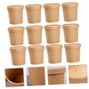 Vaguelly 50sets Disposable Soup Bowls Lids Paper Soup Cups for Hot Foods Porridge and Ice and Convenient Food Containers view 3